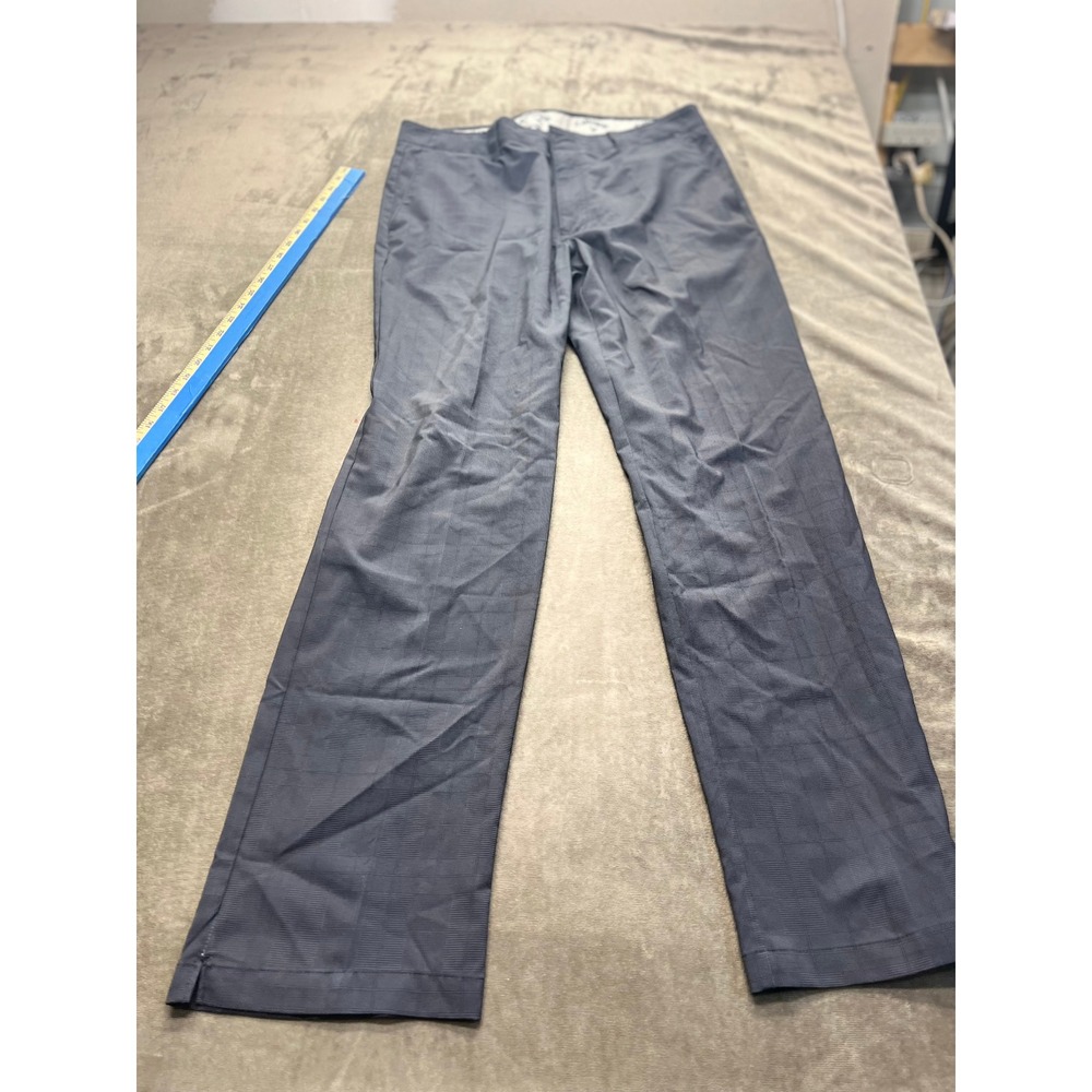 Callaway‎ MenGolf Pants 36x34 Grey Plaid Performance Stretch Flat Front Trousers